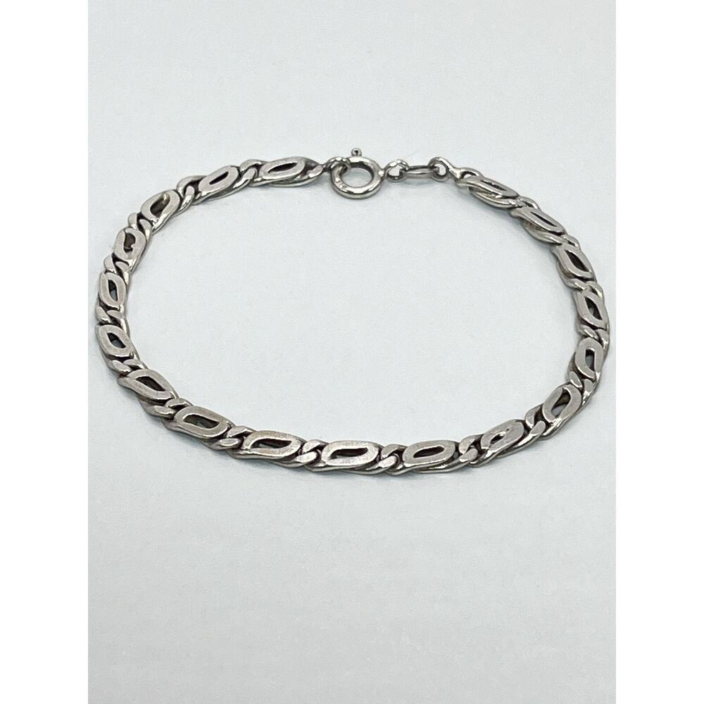 Sterling Silver 925 Rare Unusual Fancy Link Chain Bracelet Italy J.T.I. Signed